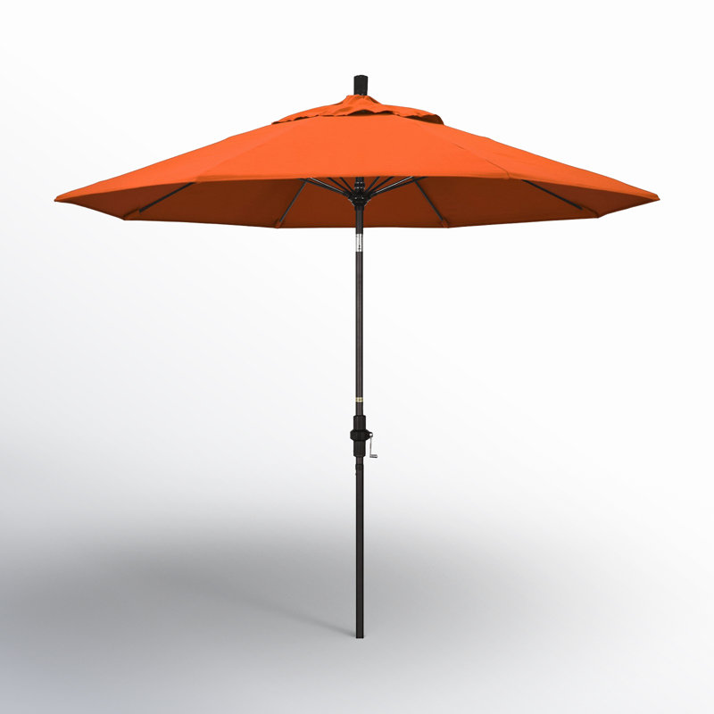 Parasol de marché Sunbrella® 9 pi Roverta, Toile Sunbrella® Melon, Brun