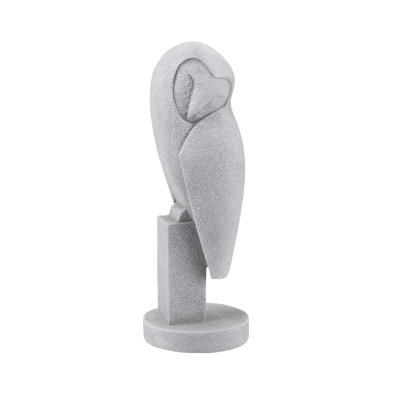 Hootsworth Modern White Resin Owl Sculpture