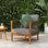 Chaise de patio, bois, corde tissée à la main, courbée, coussins imperméables amovibles toutes saisons, structure, confort facile d'entretien, structure