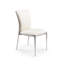 Ensemble de 2 chaises d'appoint contemporaines en similicuir, couleur blanc doux