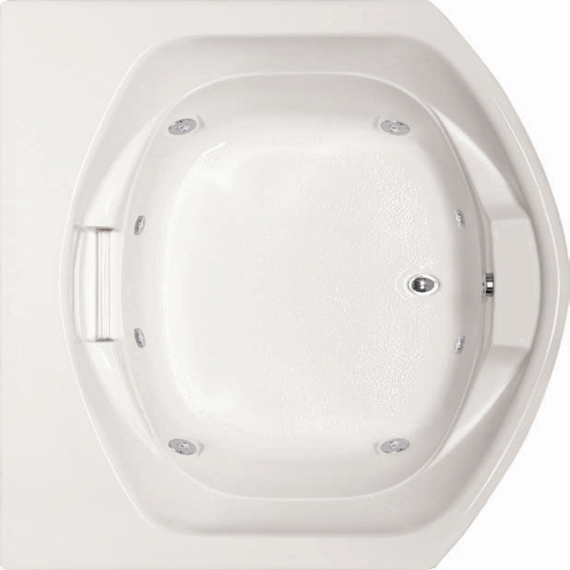 Jessica 72'' x 48'' Air Acrylic Bathtub, White, Polished Nickel