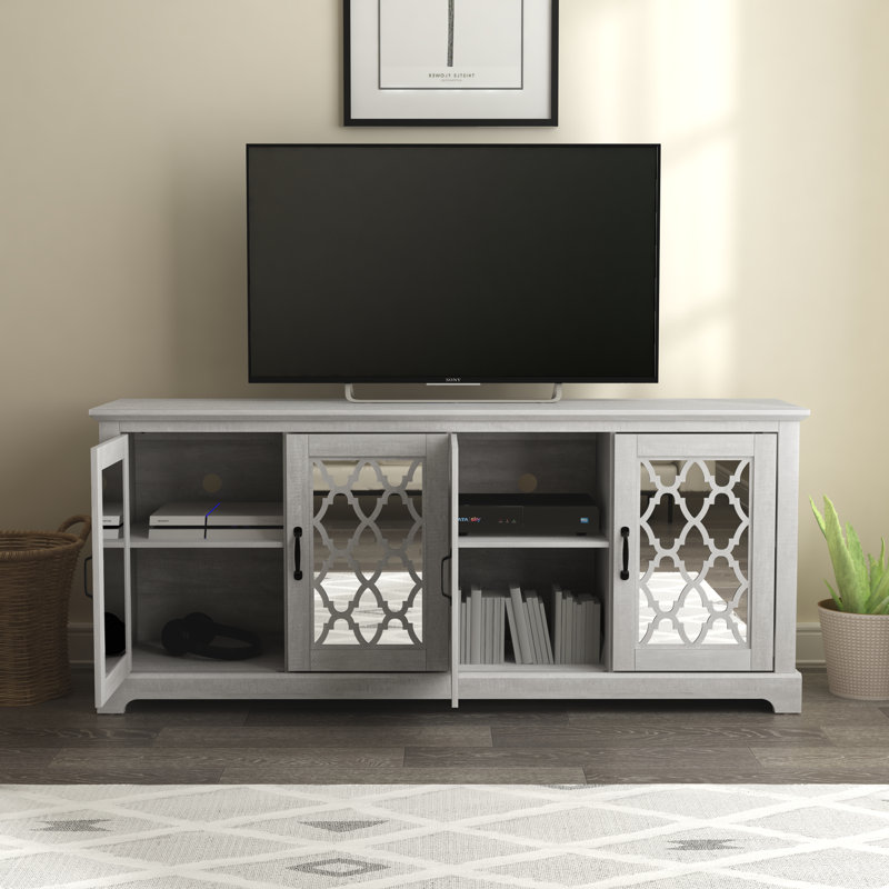 Chessani TV Stand for TVs up to 75", Dusty Gray Oak