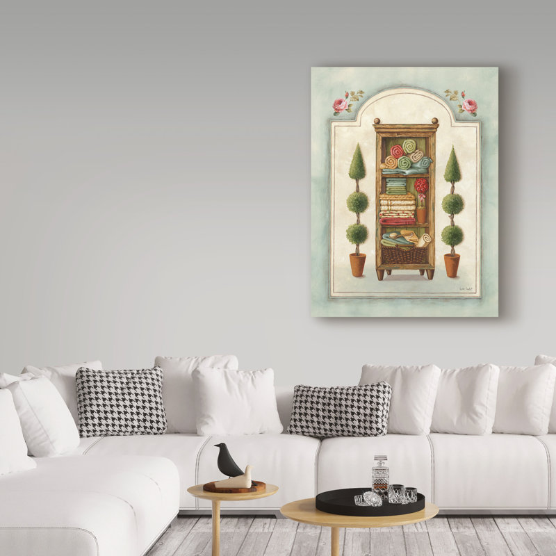 « salle de bain », reproduction de peinture à l’acrylique sur toile tendue, H 32 po x l 24 po