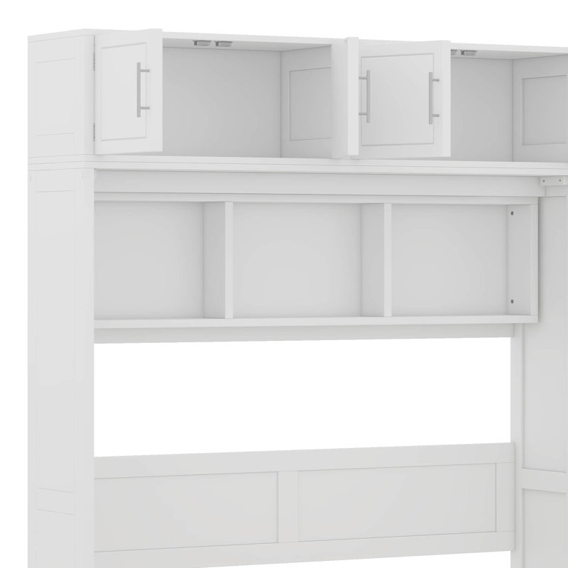 Armoire murale avec tablettes et tiroir Murphy, Blanc, Grand