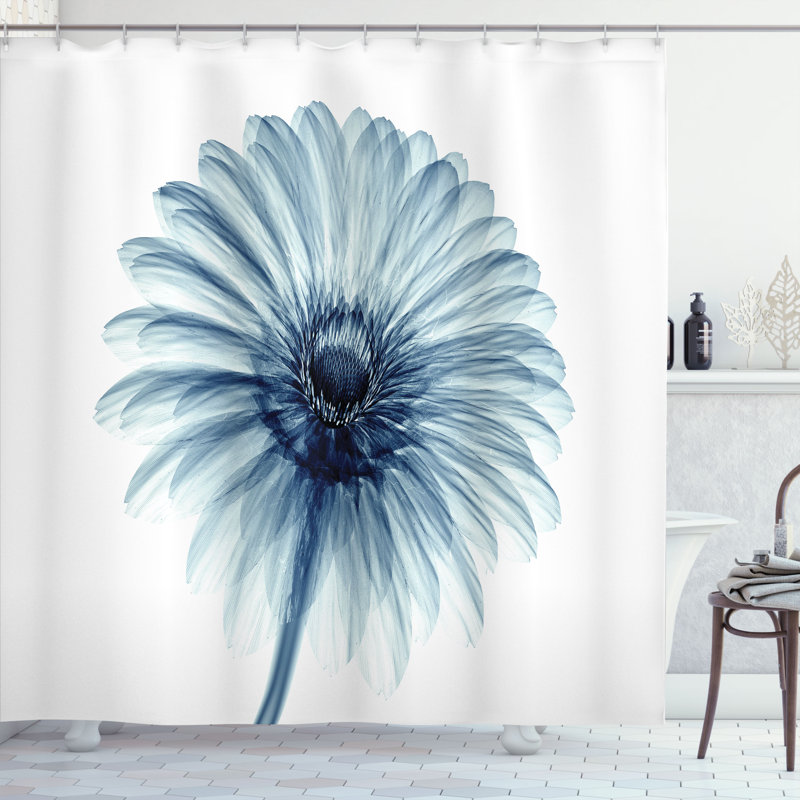 Ensemble de rideau de douche et crochets Flower, H 75 po x l 69 po
