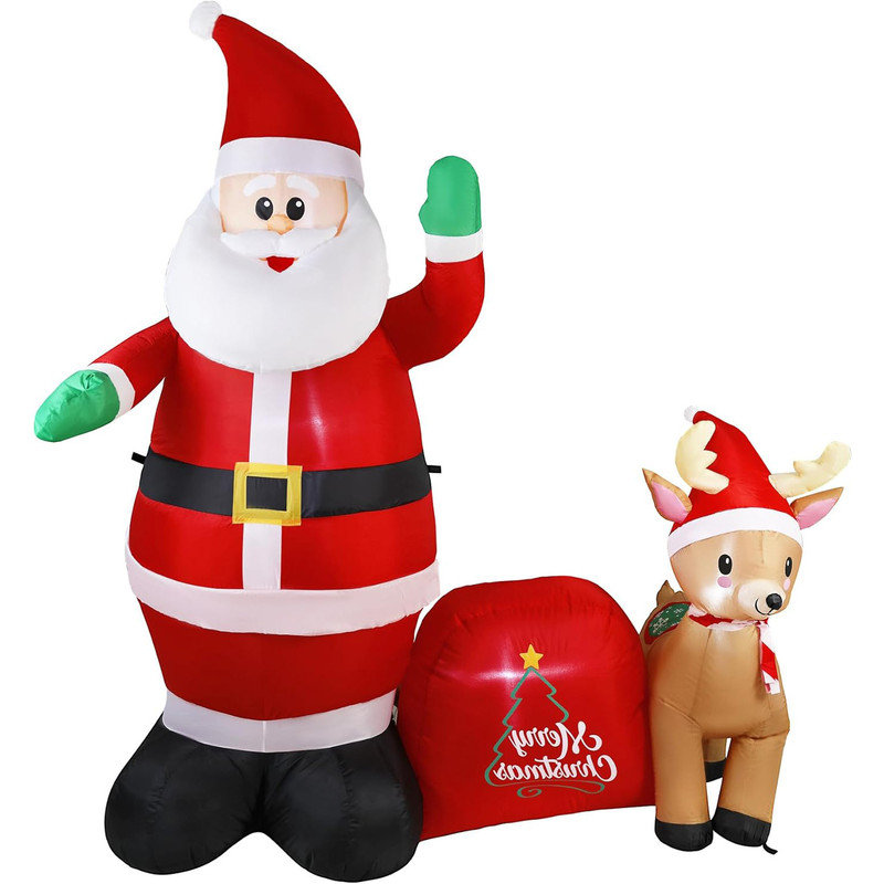 One Allium Way® 7Ft Christmas Inflatable Santa Clau Built-in LED Lights ...