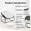 Chaise berçante moderne, structure en métal, dossier ergonomique avec coussin épais, capacité de 330 lb, porche intérieur et avant, jardin, cour arrière, confortable et durable-907135359-920000233