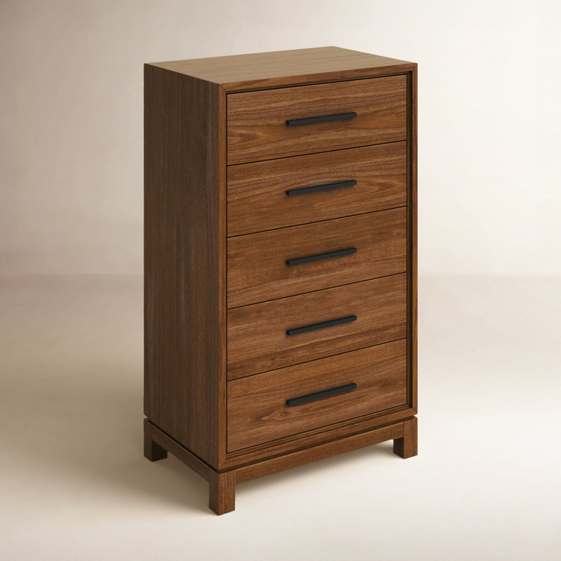 Wrightia 28'' W 5 - Drawer Dresser, Honey Maple