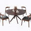 Table de salle à manger 47,2 "en bois massif pour 4 à 6 personnes avec base piédestal entrecroisée-322085305-322085306