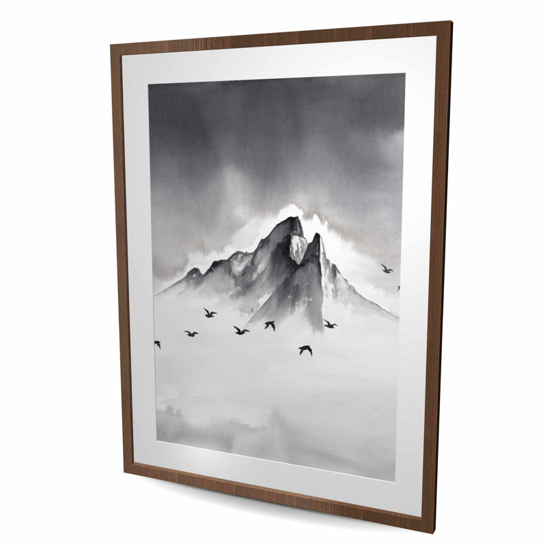 Mountain Peak - Décor de bureau encadré avec passe-partout