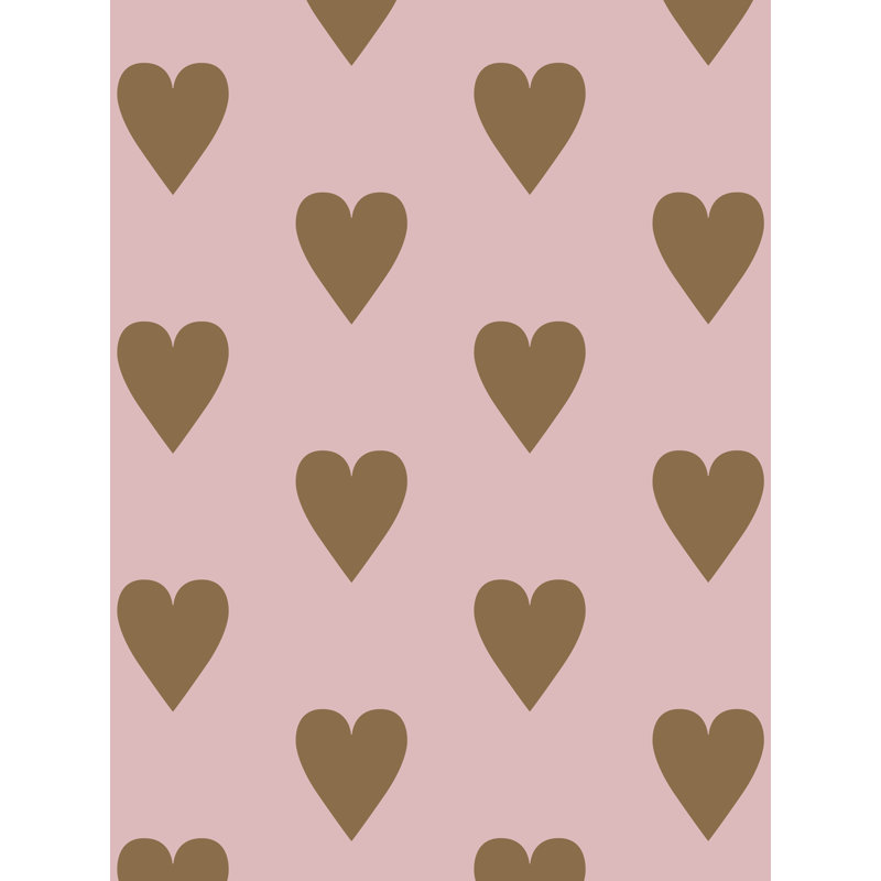 Heart and Soul, Large, Large, Gold on Mauve