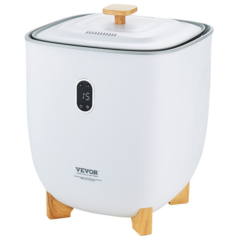 25L Large Towel Warmer Bucket with LED Screen Drying Fuction & Timer White, 18.4" H x 14.5" W x 14.5" D