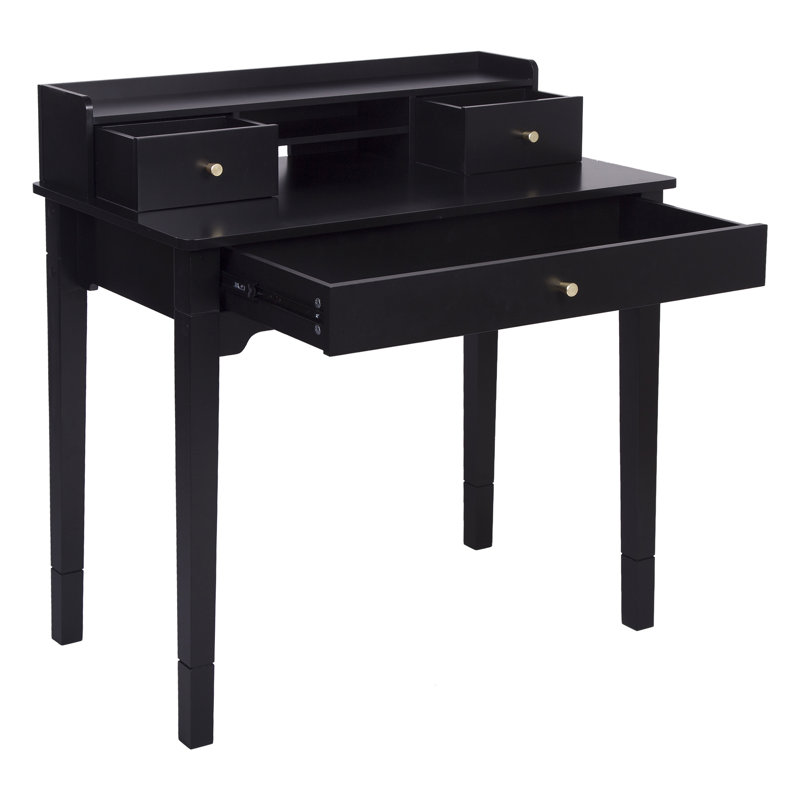 Keaton Desk with Hutch, Black