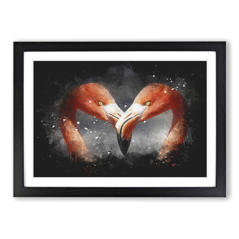 Pink Flamingo Vol.3 - Picture Frame Graphic Art, 27cm H x 36cm W x 2cm D, Black Framed