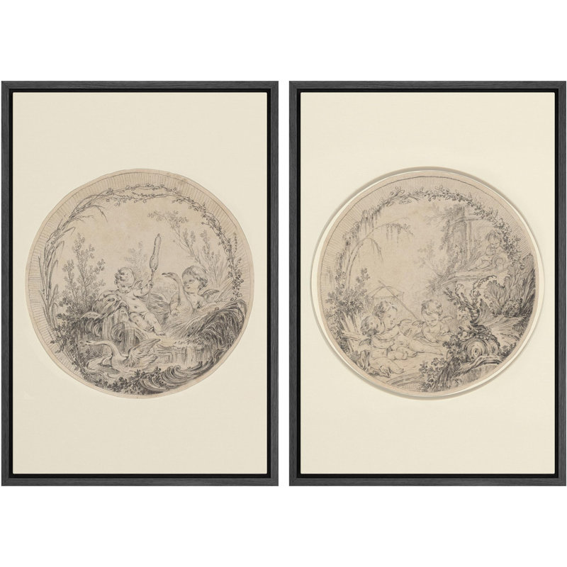 Décorations classiques classiques de la nature antique, monochrome, nature sauvage, illustrations, Noir, H 24 po x l 16 po