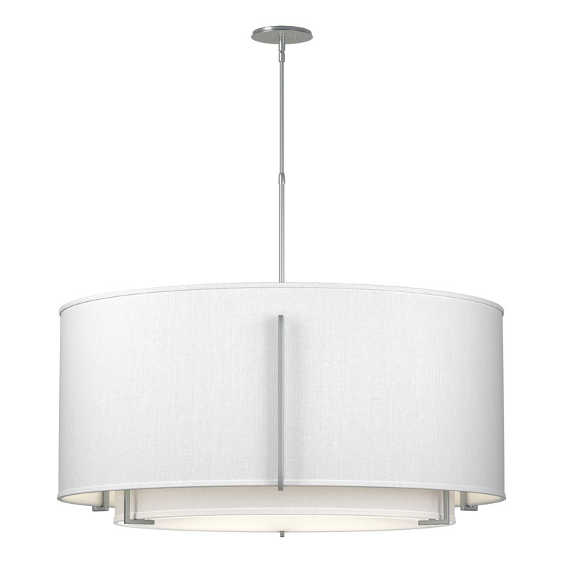 Exos Drum Chandelier, 57.4" H x 43.2" W x 43.2" D, Natural Anna, Bronze
