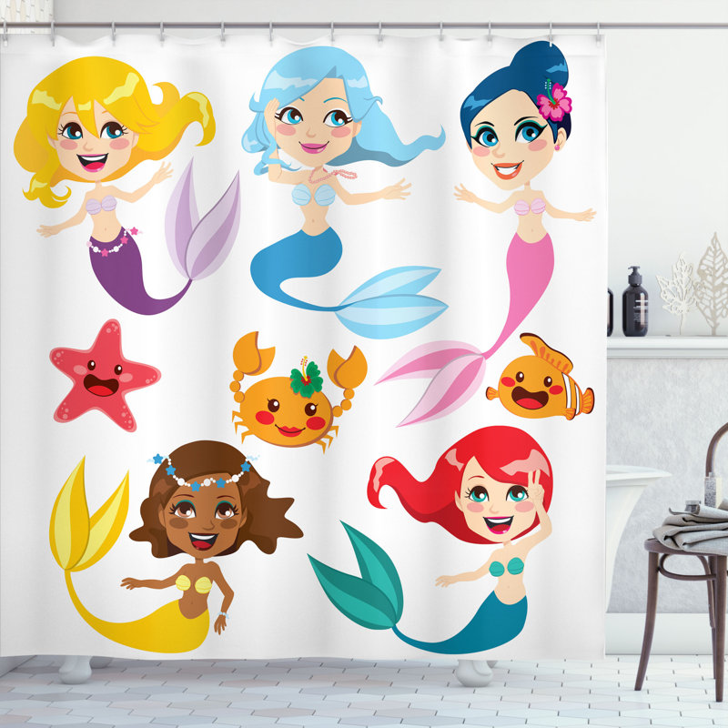 Ensemble de rideau de douche sous l'eau + crochets, H 70 po x l 69 po