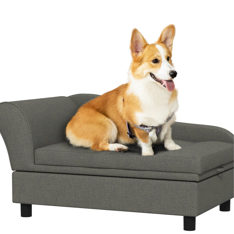 Coussin pour chien - Coussin gris doux avec rangement caché pour les petits animaux de compagnie
