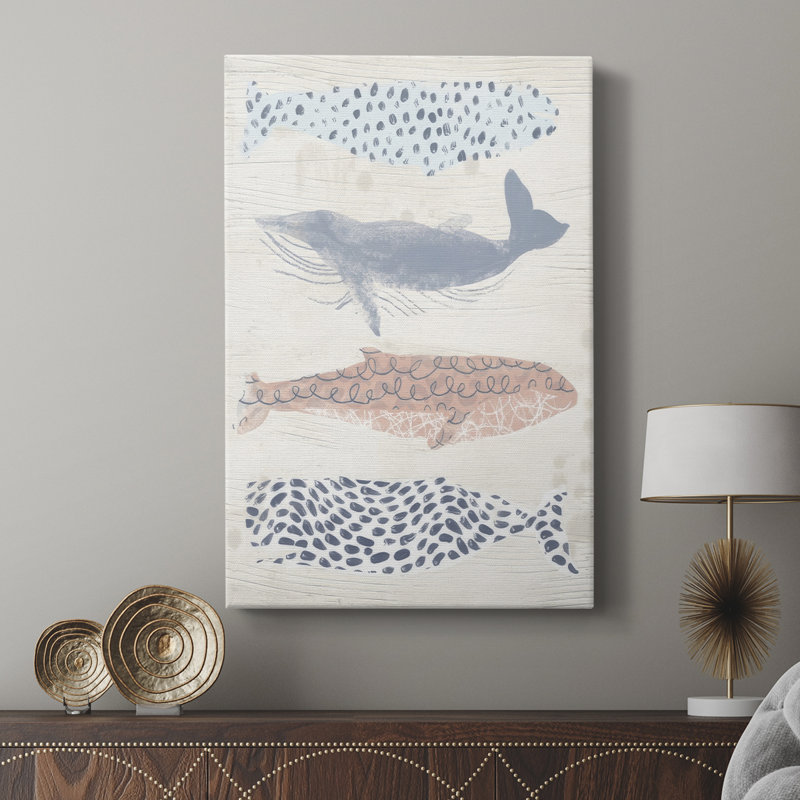 Patterned Whale Pod II -Gallery Wrapped Cavas, 60" H x 40" W