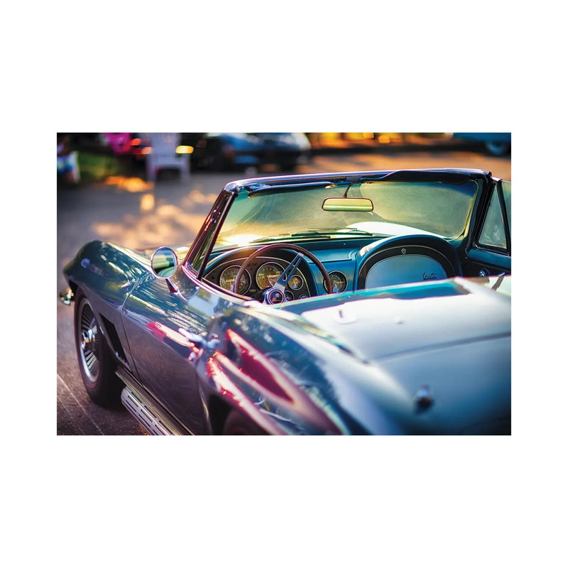 Corvette classique prête pour une croisière par George Oze - Giclée sur toile tendue avec châssis