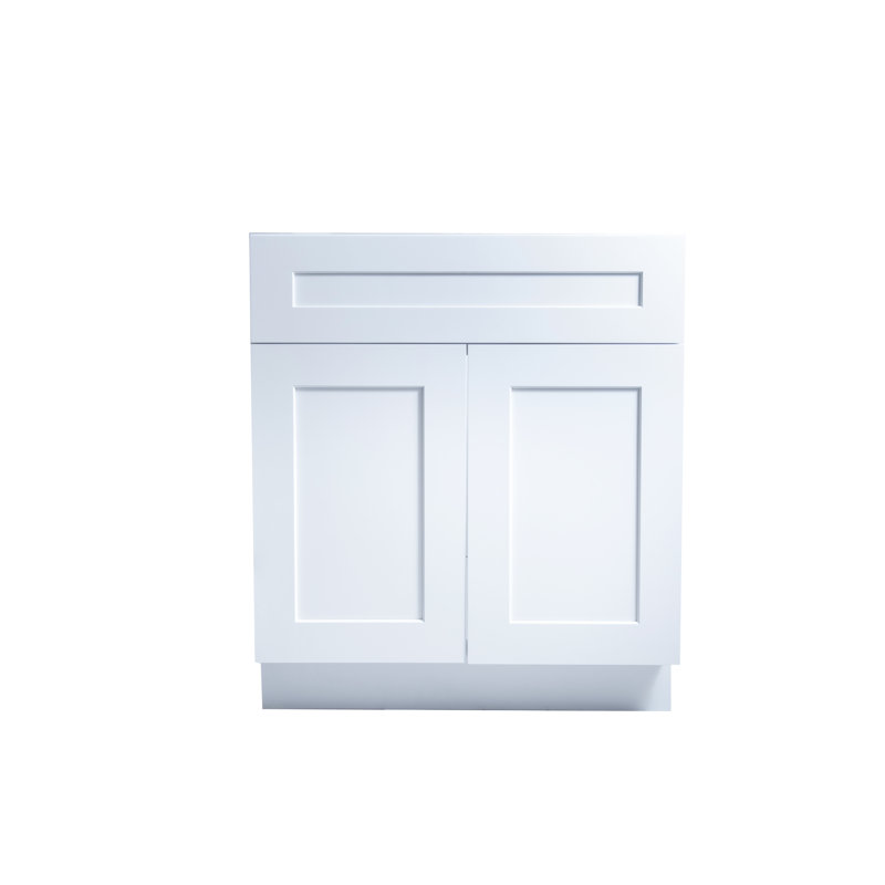 Armoire de rangement pour meuble-lavabo sur pied simple l 30 po prête à assembler seulement, Gris Shaker