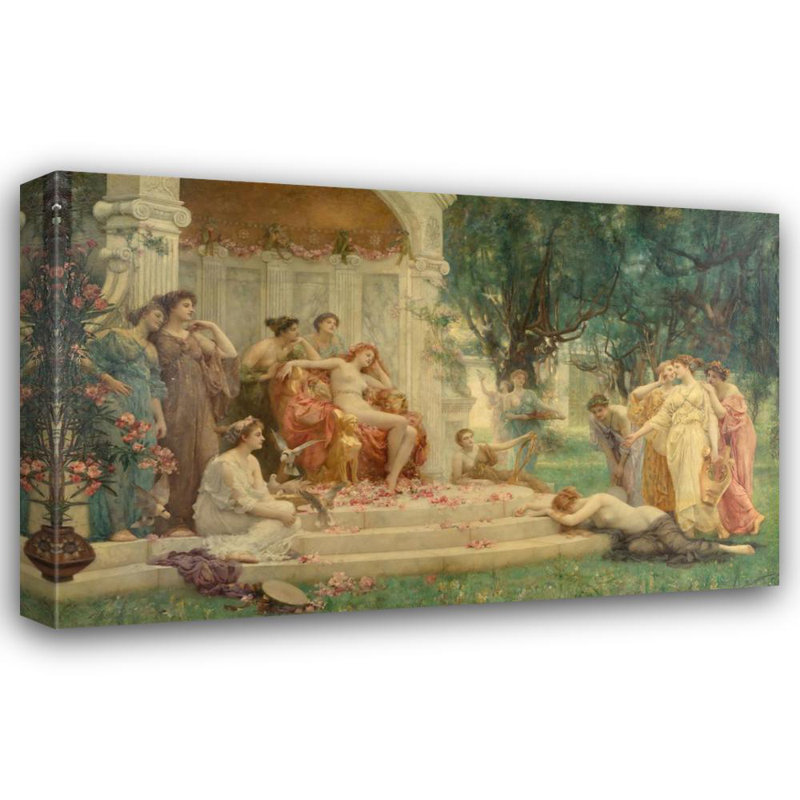 "Psyché devant le trône de Vénus" par Henrietta Rae - Art mural sur toile tendue avec châssis, H 24 po x l 17 po