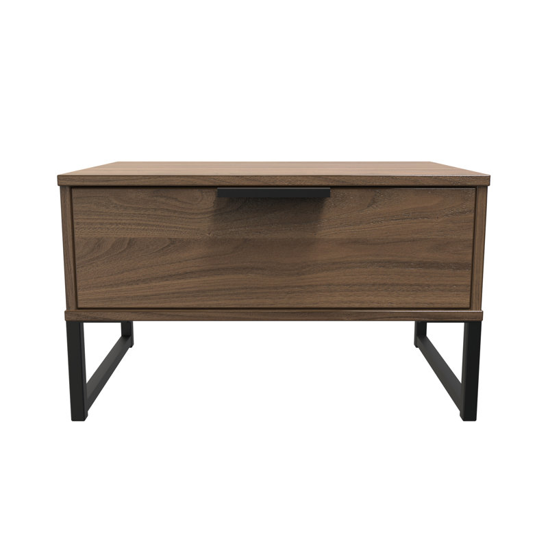 Turah 58cm W Manufactured Wood Bedside Table, Carini Walnut