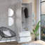 Armoire-penderie haute de 76 pouces avec armoire à double porte Vico, 2 tiroirs Vico-384706098