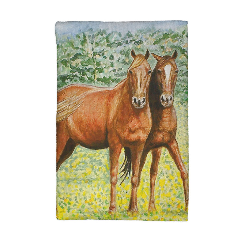 Serviette de cuisine à deux chevaux