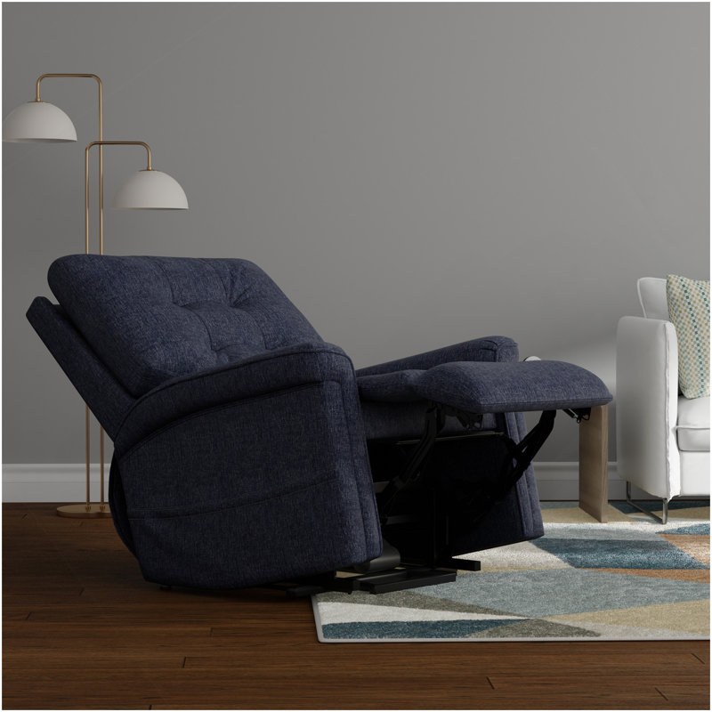 Velour Power Lift Chair In Lugano Indigo