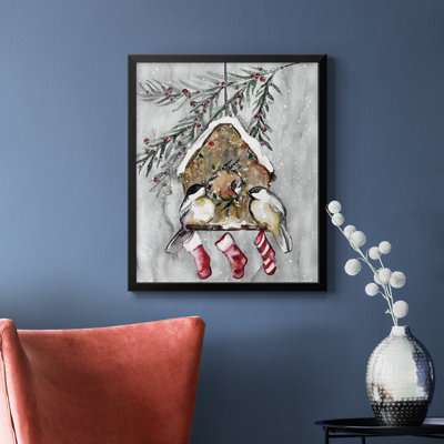 Toile encadrée de qualité supérieure Winter Birds - prête à être accrochée
