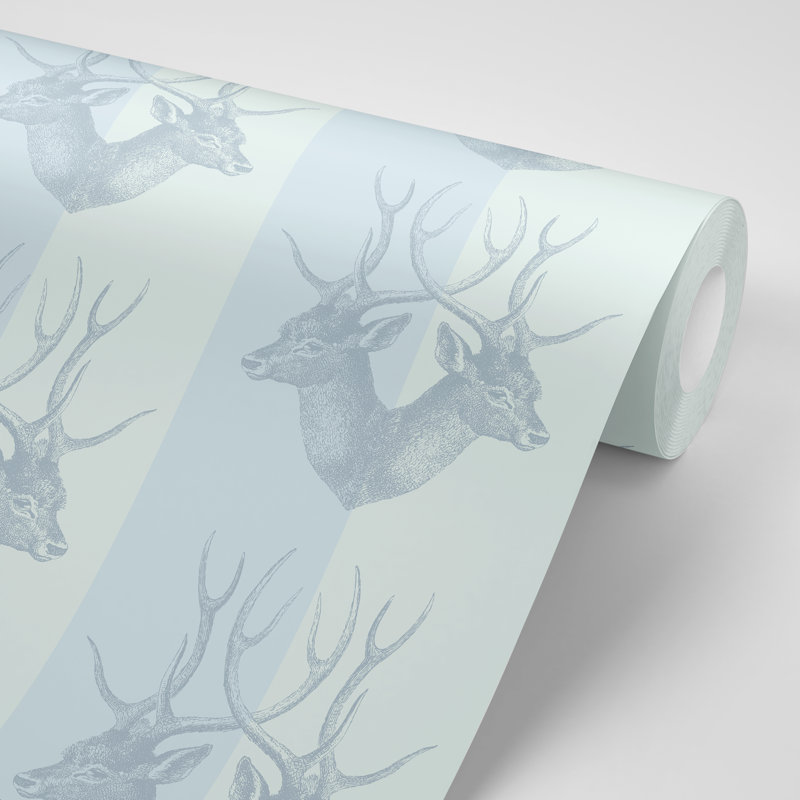 Stag 10' L x 25" W Peel and Stick Wallpaper Roll, Gray