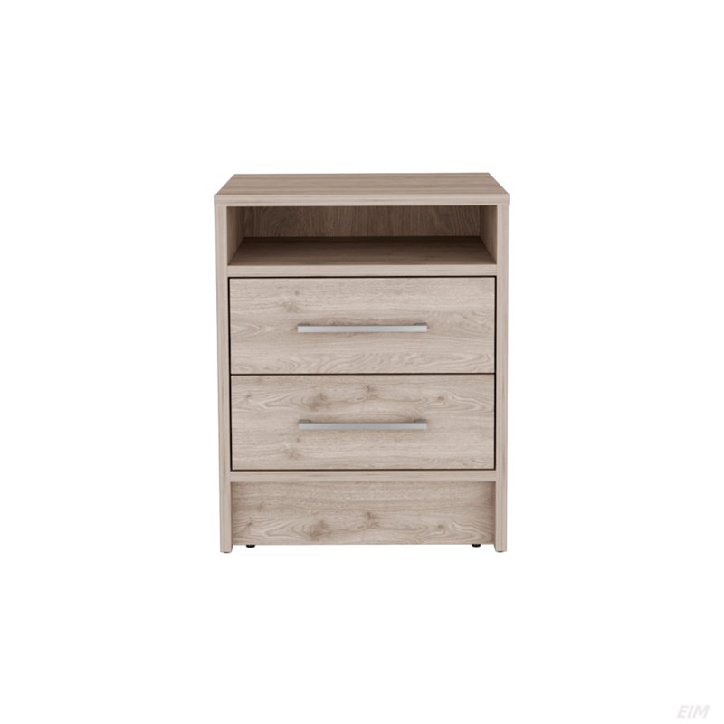 Eastover Nightstand 2.0 In Melamine With Two Drawers, Light Gray, 19.9'' H x 15.7'' W x 14.7'' D