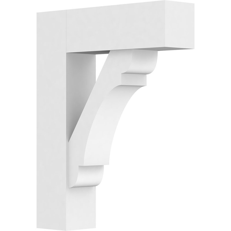 Support standard en PVC de qualité architecturale avec extrémités blocs, H 18 po x l 3 po x P 14 po