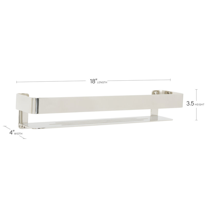Seachrome Coronado Floating Shelf with Towel Bar, Polished