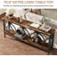 Console industrielle extra longue 70,9 po avec tablettes de rangement ouvertes