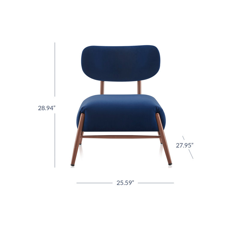 Luice Velvet Side Chair, Navy Blue Velvet