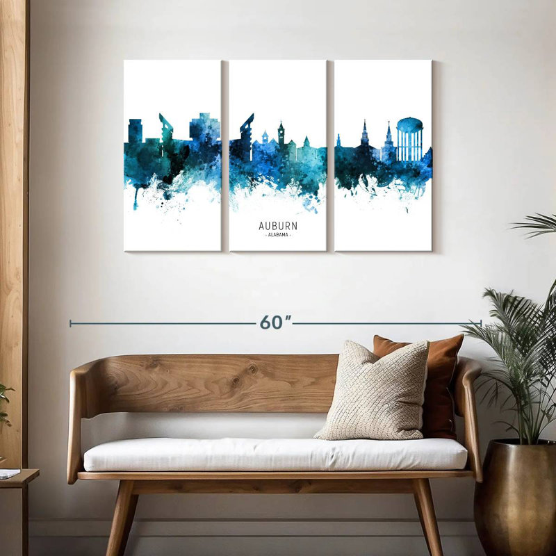 Rube Auburn Alabama Skyline I, H 28 po x l 45 po