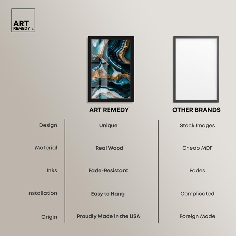 Art mural bleu sarcelle Teal Tectonic II, H 16 po x l 11 po, Noir