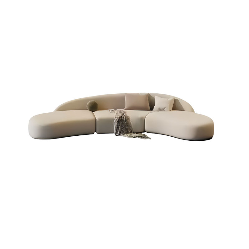 Curved negotiating sofa, 6, 25.59" H x 149.61" W x 35.43" D