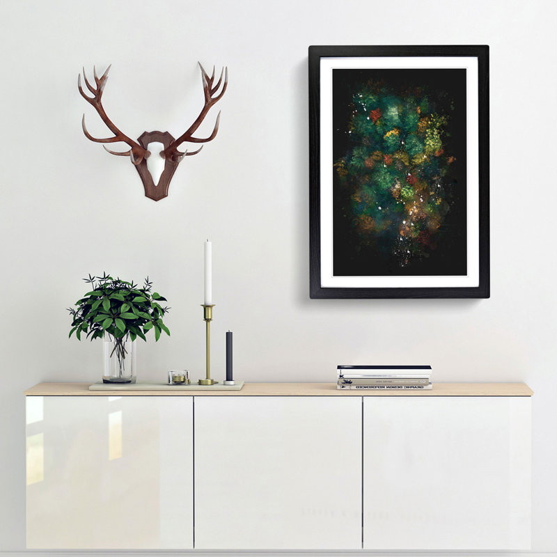 'Autumn Forest New Hampshire' - Picture Frame Graphic Art Print, 45cm H x 33cm W x 2cm D, Black Framed