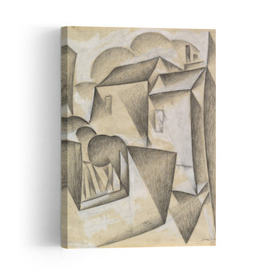 Houses In Paris, Place Ravignan, 1911 Contemporary Architecture Wall Art Print by Juan Gris - 1 Piece Wrapped Canvas Wall Art