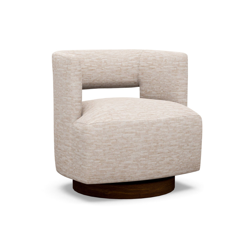 Crystle Swivel Barrel Chair, 8172-88, Walnut