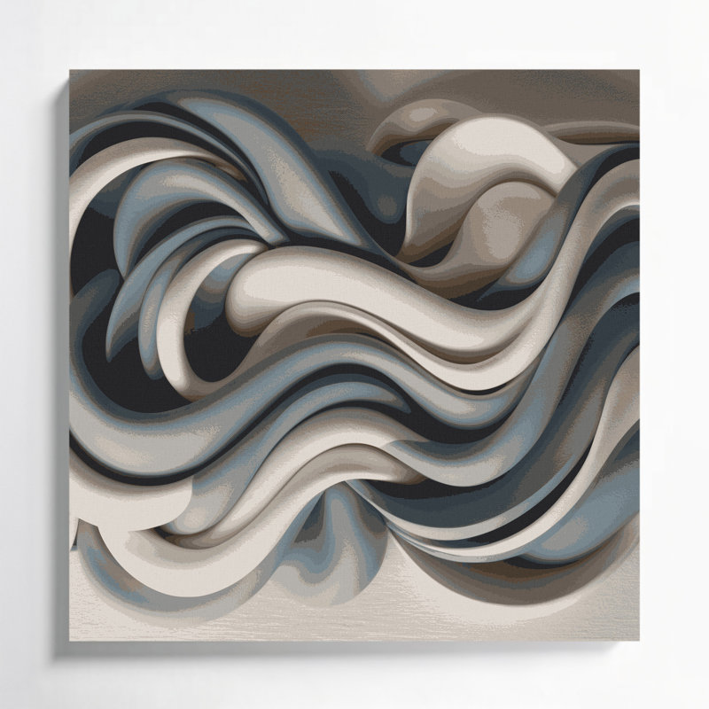 Art mural sur toile Biomorphic Abstraction 15, H 32 po x l 32 po
