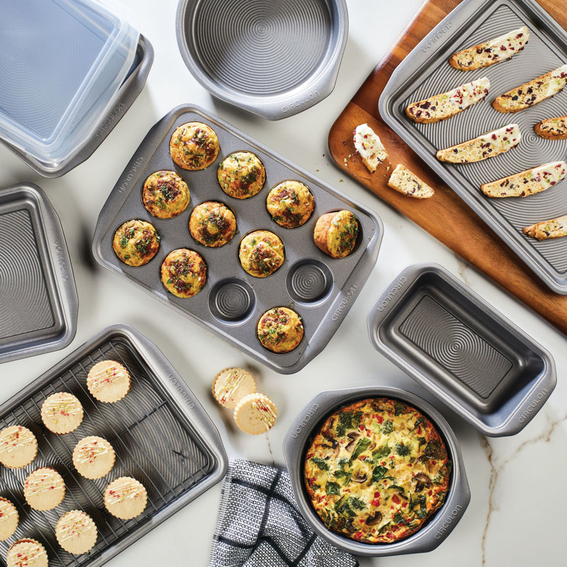 Circulon Bakeware Nonstick Bakeware Set / Baking Pans, 10 Piece, Gray