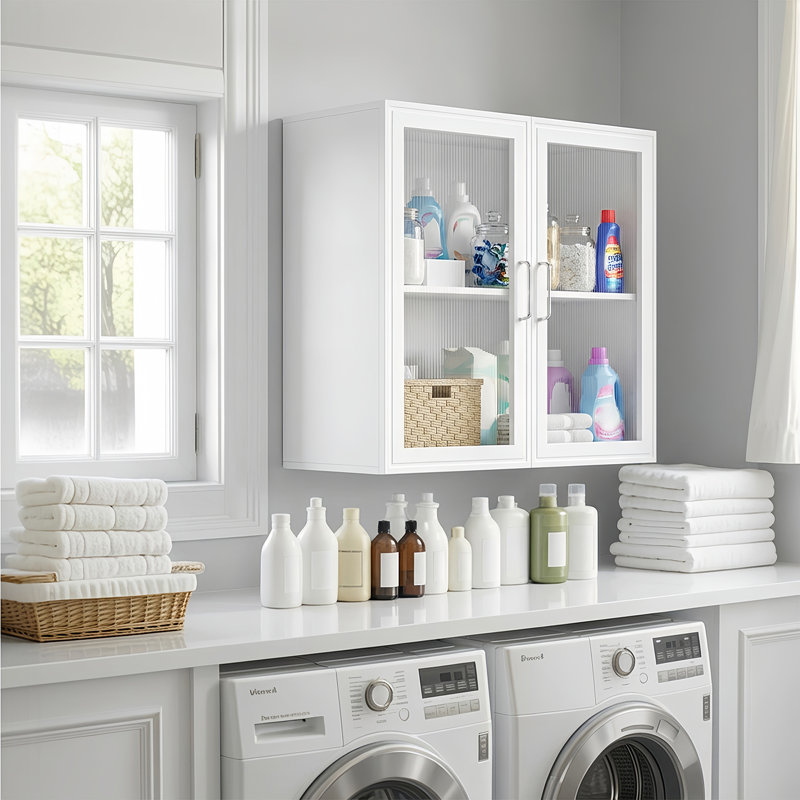 Armoire murale à lessive 24 po, Blanc