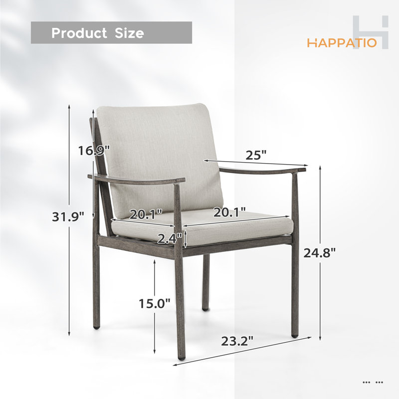 2 PCS Dining Chairs With Removable Cushions