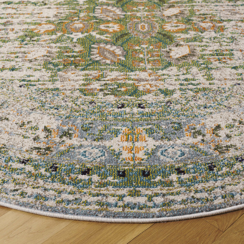 Monaco Performance Oriental Rug, Round 6'7"