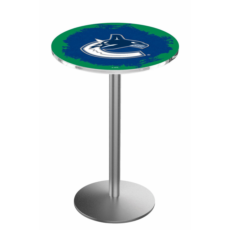 Table de salle à manger 30 po NHL, Acier inoxydable, Vancouver Canucks