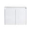Meuble-lavabo 48 po avec lavabo en résine, 1 armoire murale et 1 armoire latérale, portes à fermeture en douceur, montage flottant, contreplaqué